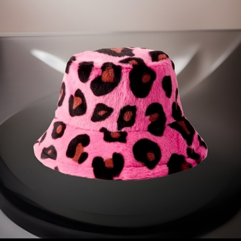 Fun Fur Animal Print Leopard Fishermans Bucket Hat